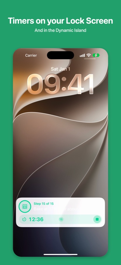 Cooking timer on the Lock Screen